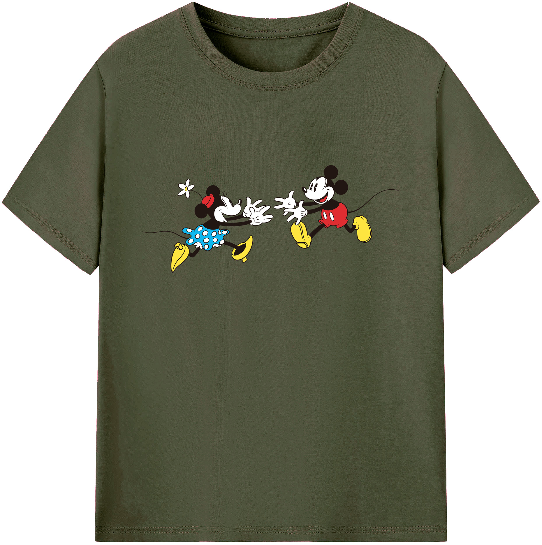 ミッキーマウス Mickey Mouse 綿100％ メンズ半袖Tシャツ｜肌触りやわらか＆通気性